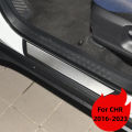 4pc Stainless Door Sill Scuff Plate Trim for Toyota C-HR CHR 2016-2020 2021 2022 2023 Kick Pedal Protector Car Accessories.