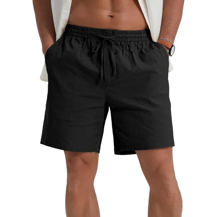 Summer%20New%20Men's%20Shorts%20Lightweight%20Breathable%20Casual%20Short%20Pants%20Cotton%20Linen%20Simple%20Style%20Daily%20Sweatpants%20Short%20Trousers%20-%20Image%205