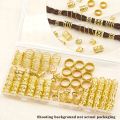 110 Pcs Gold Hair Jewelry for Braids and Dreadlocks - Metal Rings, Cuffs, Clips Accessory Decorations - Golden Yellow.