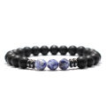 Fashion Mens Bracelet Black Onyx Stone Braclet Irregular Natural Tiger Eyes Sodalite Beaded Braslet Pulsera Hombre Accessories.