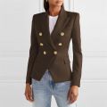 Spring Fashion New Women's Elegant Suit Jacket Double Breasted Lapel Long Sleeved Slim Fit Versatile Office Coats Blazer Women. 