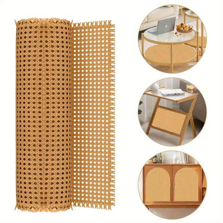 Plastic Rattan Webbing Roll, Handwoven Synthetic Poly Rattan, Faux Cane ...