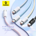 Baseus 100W Type C To USB C Cable For iPhone 15 PD Fast Charging Charger Cord For Macbook iPad 5A Fast USB C Wire.
