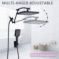 Large panel Rectangle Rain Shower Head With Handheld Spray Combo With Diverter,Height/Angle Adjustable Extension Shower Arm. 