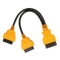 16 Pin OBD Extend OBD2 Splitter Cable 1 To 2 Converter Adapter Wire Car Extension Cord Multi-Function Connection Extension Cable. 