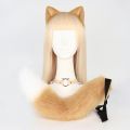Fox Tail Fox Ears Set Plus Cute Paw Gloves Cosplay Animation Exhibition Halloween Party Animal Ears and Tail Set Plush Props.