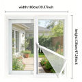 White Zipper Window Mesh Screen Set Self-Adhesive Hook and Loop Installation Invisible Breathable PP Nano Anti-Insect Net.