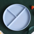 Food Dish Round Square Home Kitchen Reusable Dinner Plate For Adults Portion Control Diet 3 Compartments Microwave Safe PP.