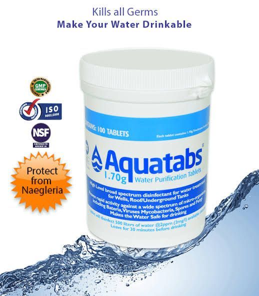 Aquatabs Water Purification Chlorine Tablets 1.70g  100s