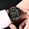 LIGE 9866 luxury fashion chronograph active Men Leather Watch 30M Waterproof - Watch. 