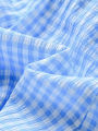 Summer Baby Girls 2Pcs Set 9-12M Blue Gingham Cherry Embroidered Ruffle Top & Bloomers  Infant Casual Daily Wear. 
