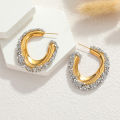 Kissmoon Vintage Sector Earrings for Women Girl Stainless Steel Geometric Textured Retro Fan-Shaped Earring Trendy Jewelry . 