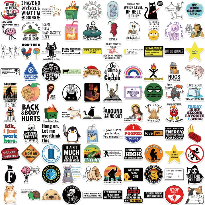 100Pcs%20Cartoon%20Snarky%20MEME%20Stickers%20Decals%20For%20Phone%20Scrapbook%20Skateboard%20Suitcase%20Refrigerator%20Graffiti%20Aesthetic%20Stickers%20-%20Image%205