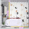Simple cartoon naughty cat shower curtain Bathroom shower curtain easy to clean and scrub PEVA waterproof material light opaque.