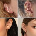 1Pc 16G Stainless Steel Screw Back Stud Earrings for Women Men, Fashion Cubic Zerconia Cartilage Conch Helix Ear Piercing Jewels.
