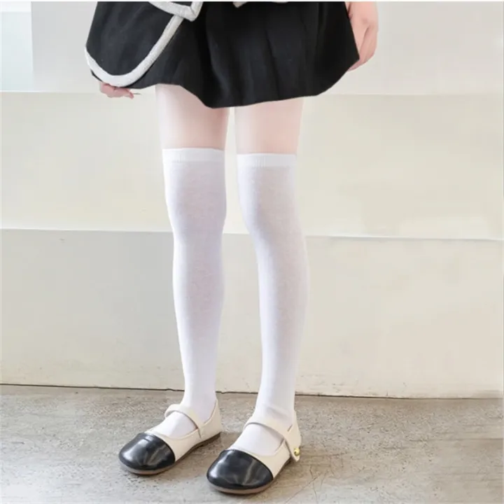 Girls%20White%20Overknee%20Long%20Socks%20Spring%20And%20Summer%20Simple%20Children's%20Socks%20Boys'%20Black%20Football%20Socks%201-12Years%20Student%20Stockings%20-%20Image%207
