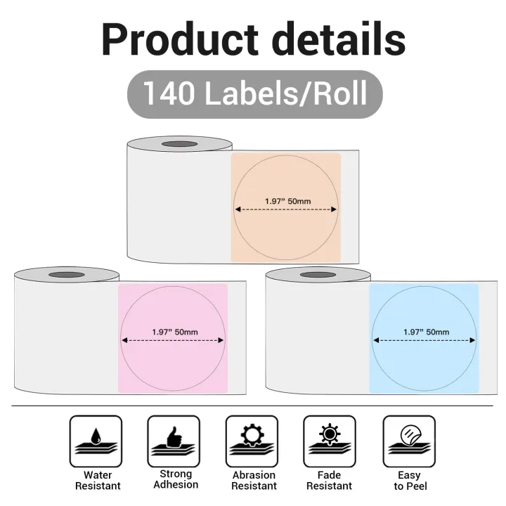 50x50mm%20Round%20Blue/Pink/Khaki%20Thermal%20Labels%20140/Roll%20-%20Water/Oil%20Resistant%20Stickers%20for%20Retail%20Gift%20Tags%20Shipping%20Barcodes%20-%20Image%205