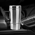 Stainless Steel 12V/24V 300ml Camping Travel Kettle Vehicle Heating Cup Electric Heating Car Kettle.