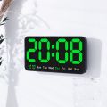 Voice Control Large Digital Wall Clock Temperature Date Week DST Snooze Table Clock 12/24H Dual Alarm Wall-mounted LED Clock. 