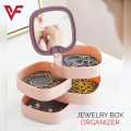 4 Layer Rotating Jewellery Organizer 360° Rotating Jewellery Makeup Storage Box. 