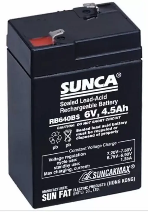 Sunca%206V%204.5Ah%20Sealed%20Lead-Acid%20Rechargeable%20Battery%20For%20Fan.%20light%20%0ASunca%206V%204.5Ah%20-%20Image%203