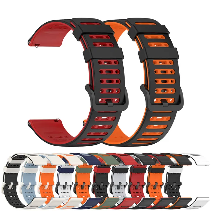 2 Pezzis Cinturino per Polar Vantage M2 /Vantage M/Grit X Pro/Grit X, 22mm Cinturini di Ricambio in Silicone Braccialetto da Sport Bracciale da Polso (Nero + Blu