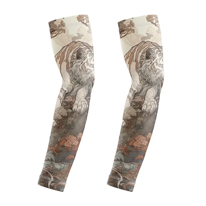 Summer%20men's%20ice%20silk%20cycling%20driver%20tattoo%20sleeve%20sunscreen%20outdoor%20motorcycle%20arm%20cover%20-%20Image%203