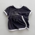 TZ24047 Summer New Sports Style Set New Letter Baby Round Neck Simple Casual T-shirt Shorts Two Piece Set. 