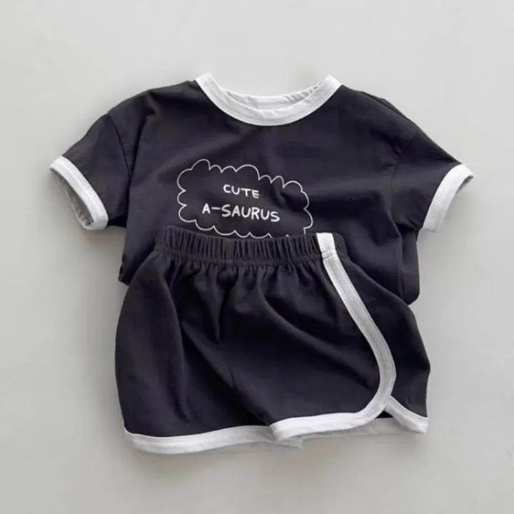 TZ24047%20Summer%20New%20Sports%20Style%20Set%20New%20Letter%20Baby%20Round%20Neck%20Simple%20Casual%20T-shirt%20Shorts%20Two%20Piece%20Set%20-%20Image%203