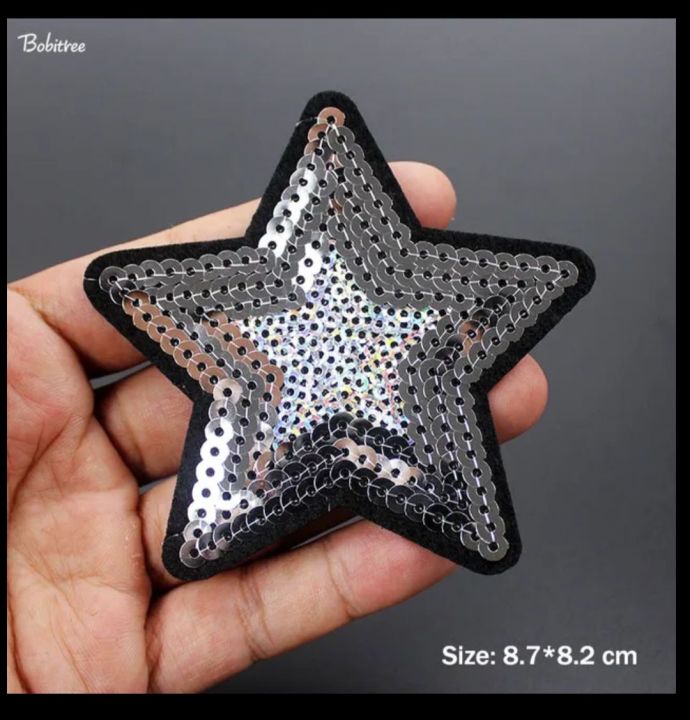Five Star  Design 1 pcs Embroidery patches for clothes iron on appliques clothes jeans stickers no