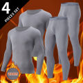 1/2/4-Piece Men's Long-sleeved Trousers In Autumn And Winter Thermal Underwear Casual Joker Sports Fitness Solid Color Suit.