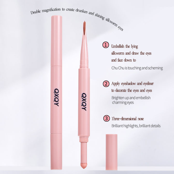 QXQY%20Bevel%20Double-Head%20Eye%20Silkworm%20Pen,%20Waterproof%20Non-Smudged%20Highlight%20Brightening%20&%20long-lasting%20Makeup%20Eyebrow%20Eyeliner%20-%20Image%203