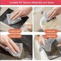 10pcs Magic Dishcloth - Silver Wire Cleaning Kitchen Cloth with Thickened Microfiber & Built-in Sponge Steel Wire Ball.