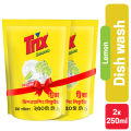 Trix Dishwashing Liquid 250ml Refill Lemon Fragrance for Scratch-Free Sparkling Clean Dishes, removes grease stains with power-rich thick foam 2 pcs combo. 