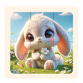 Bview Art 8pcs Wooden Jigsaw Puzzles Set for Kids, Cartoon Animal Puzzles Board Educational Learning Toys. 