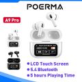 Poerma A9 Pro wireless Bluetooth earphone wireless Bluetooth 5.4 gaming headphones earbuds earbuds earbuds with intelligent LED screen dynamic noise canceling headset HD call headset new genuine wireless headphones. 