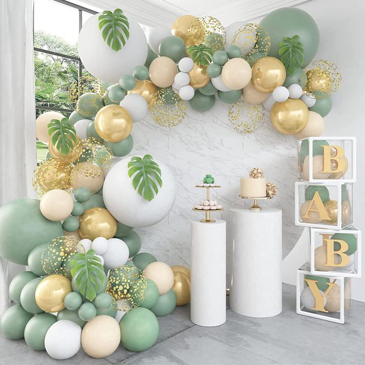 Green Balloon Garland Arch Kit Jungle Safari Birthday Party Decor Kids