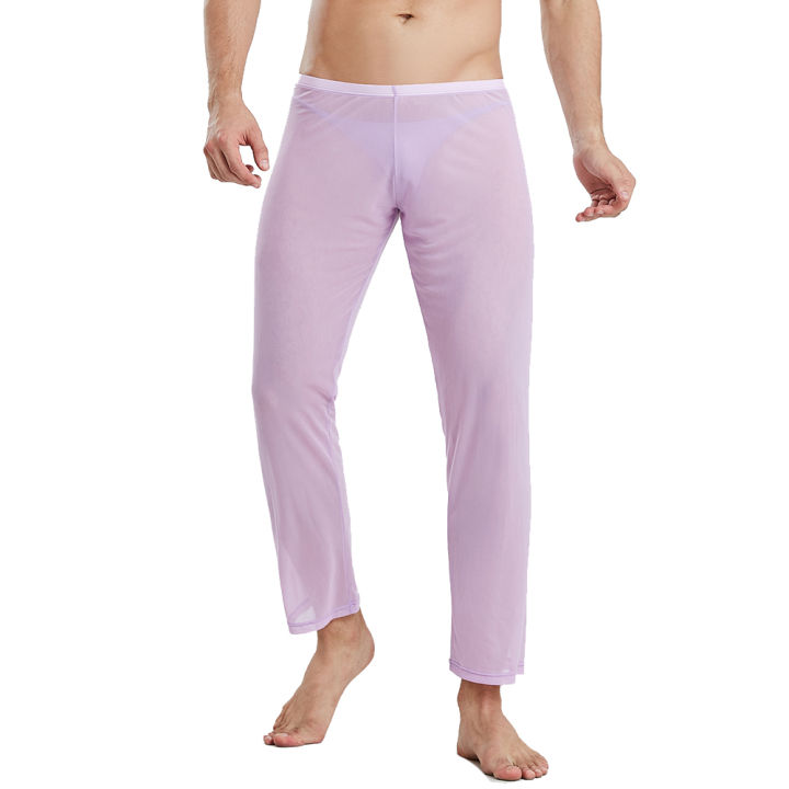 Men's%20%20Soft%20Mesh%20Sheer%20See-through%20Stretch%20Pants%20Trousers%20Sleepwear%20Hot%20Translucent%20Men%20Pants%20Homewear%20-%20Image%204