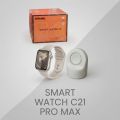 Smart Watch C21 pro max with Rotating Crown, HD Display, Fitness & Health Tracking, Magnetic Charging Dock, Sport Band for Men Women. 