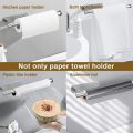 Wall Mount Toilet Towel Paper Holder Adhesive Black Silver Kitchen Roll Paper Stand Hanging Napkin Rack Bathroom Accessories WC.