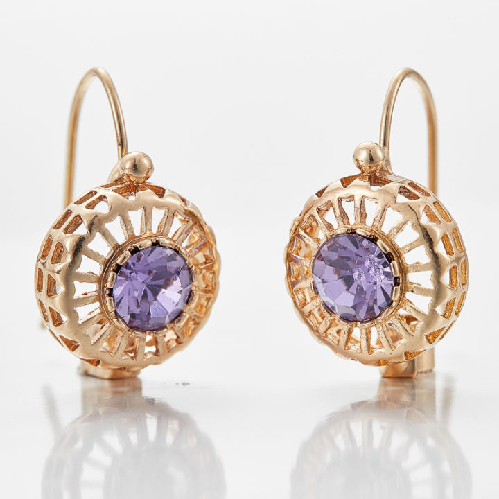 Trendy%20Hollow%20Design%20Inlaid%20Cubic%20Zirconia%20Ear%20Clip%20for%20Women%20Delicate%20Ethnic%20Style%20Round%20Women's%20No%20Piercing%20Earrings%20Jewelry%20-%20Image%203