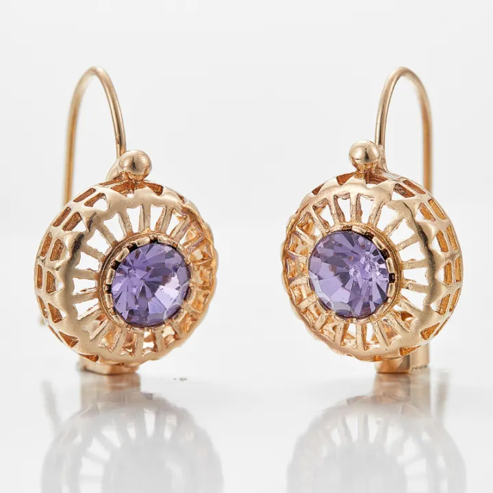 Trendy%20Hollow%20Design%20Inlaid%20Cubic%20Zirconia%20Ear%20Clip%20for%20Women%20Delicate%20Ethnic%20Style%20Round%20Women's%20No%20Piercing%20Earrings%20Jewelry%20-%20Image%203