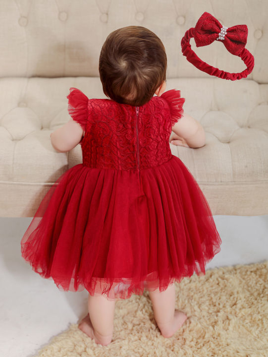 Children%20Clothes%20Baby%20Girls%20Party%20Dress%20Wholesale%20New%20Born%201%20Year%20Old%20Birthday%20Party%20Flower%20Baby%20Girl%20Princess%20Dress%20-%20Image%202