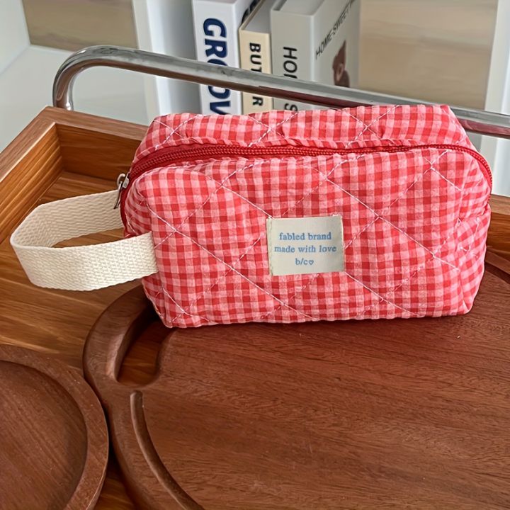 Plaid%20Makeup%20Bag%20Large%20Capacity%20Portable%20Cosmetic%20Bag%20For%20Women%20Girls%20Skincare%20Toiletry%20Bag%20Multifunctional%20Cute%20Wallet%20Pouch%20-%20Image%205