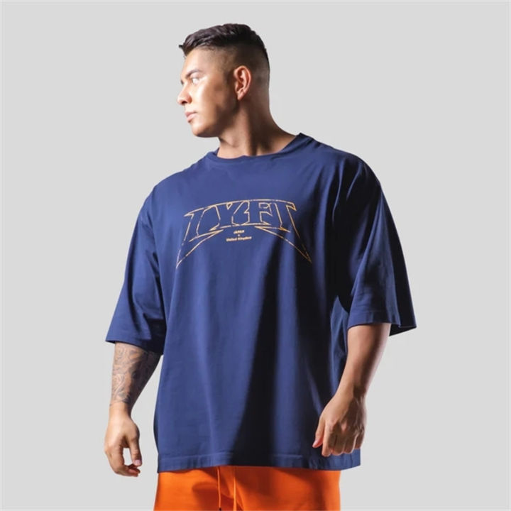 LYFT%20Oversized%20Training%20Men's%20T-Shirt%20Design%20Letters%20Print%20T%20Shirts%20For%20Men%20Loose%20Fashion%20Sport%20Street%20Casual%20ClothesTees%20Tops%20-%20Image%203