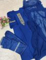 Embroidery Readymade Dress Women Party Wear Elegant Suit With Detailed Thread Work And Dupatta.