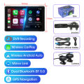 Srnubi 7 inch Portable Motorcycle DVR LCD Display GPS IPX7 Waterproof For Wireless Apple CarPlay Android Auto Airplay Monitor. 