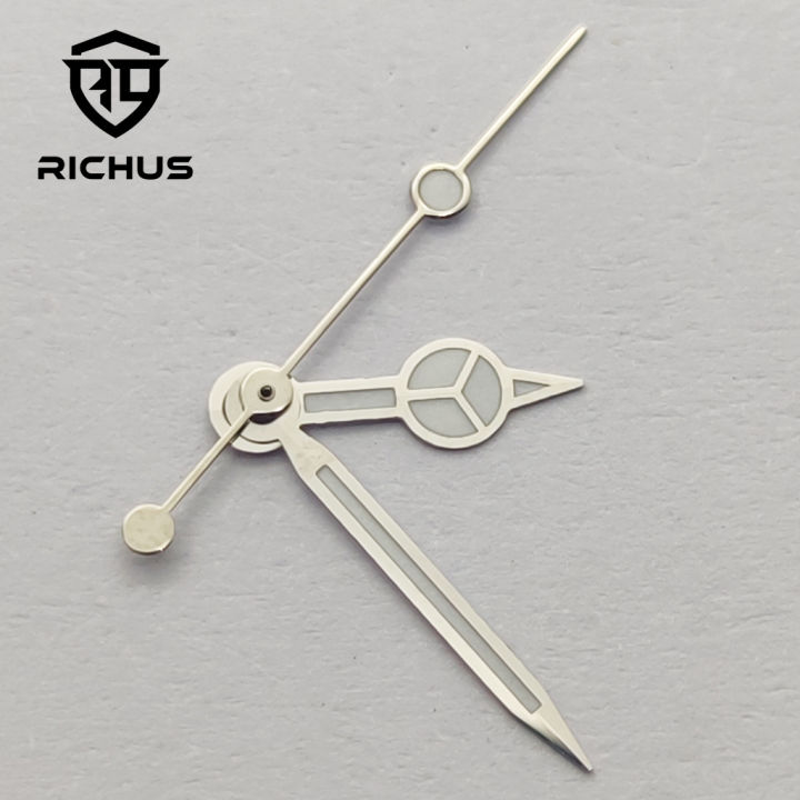 RICHUS%20NH35%20Hands%20Silver%20Watch%20Hands%20Green%20Luminous%20Fit%20NH34%20NH35%20NH36%20ETA2824%202836%20Miyota8215-DG%20Movement%20-%20Image%203