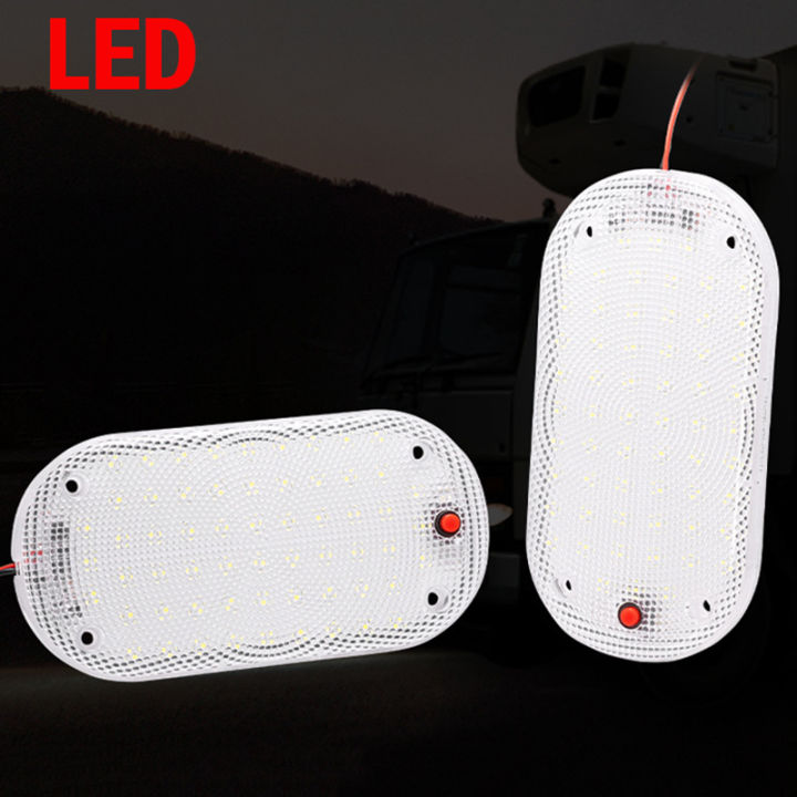 1PC/2PCS Vehicle Dome Light 12V 24V Car Interior Light With Switch Universal Design for RVs Van Truck Camper Boat Reading Light
