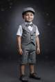 Summer friendly new demanding five piece party dress combo set for kids ( half shirt + half pant + vest + bow tie ). 